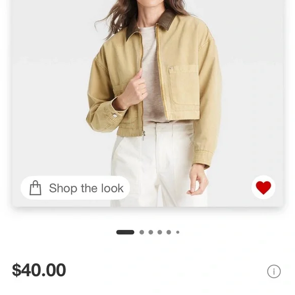 Barn Jacket Tan Jacket with Brown Collar - Picture 2 of 9